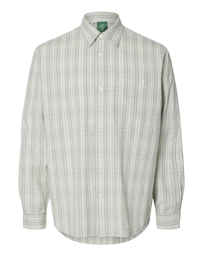 ANNARR - ANRaslund Seersucker Hemd - Birch/Black